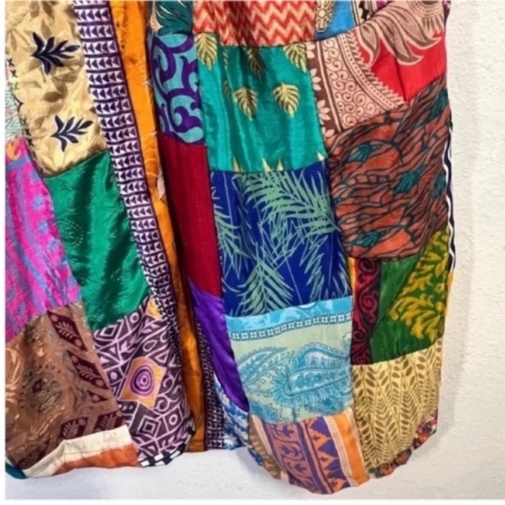 Colorful Patchwork Kimono Robe - Picture 5 of 8